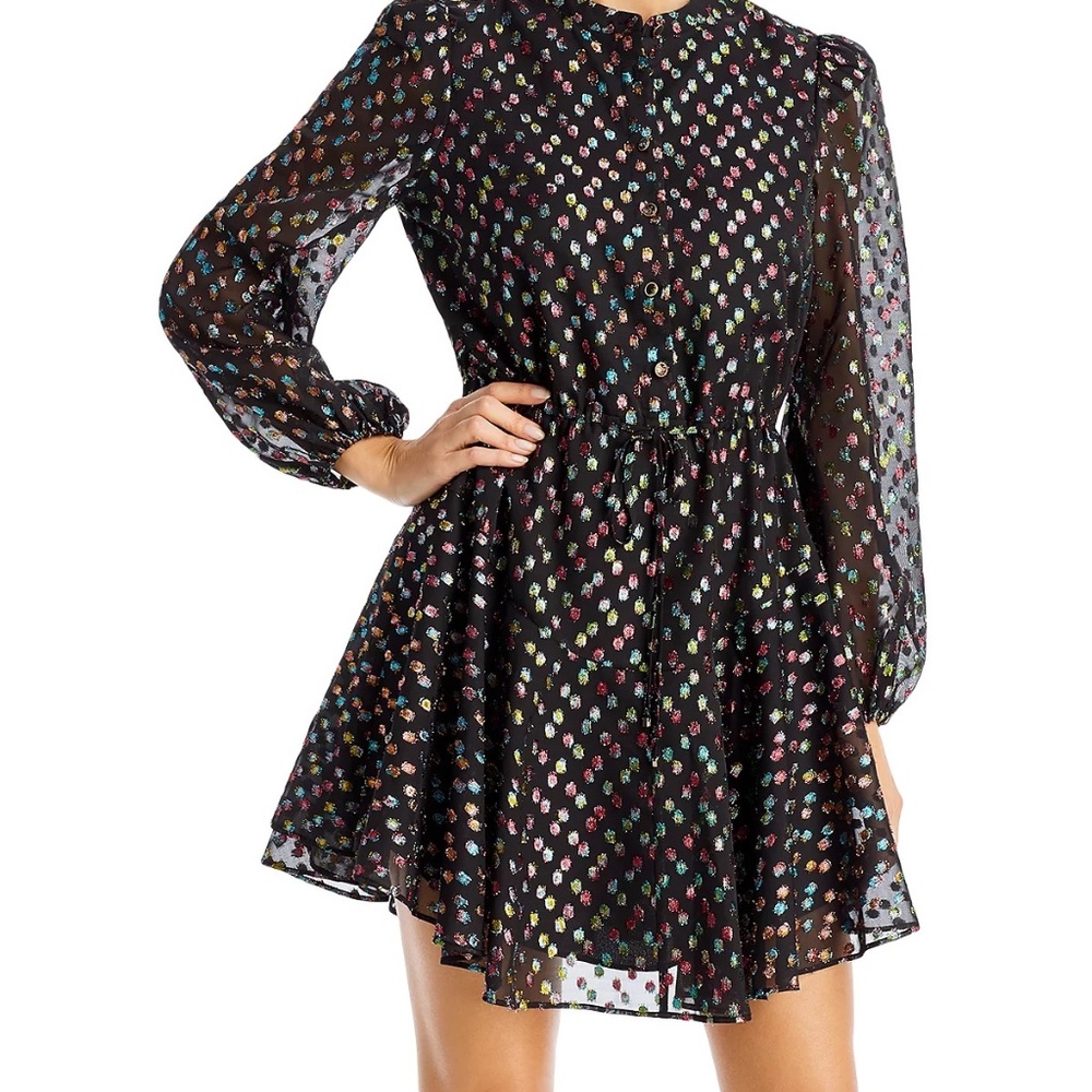 Milly Reina Confetti Metallic Dot Dress